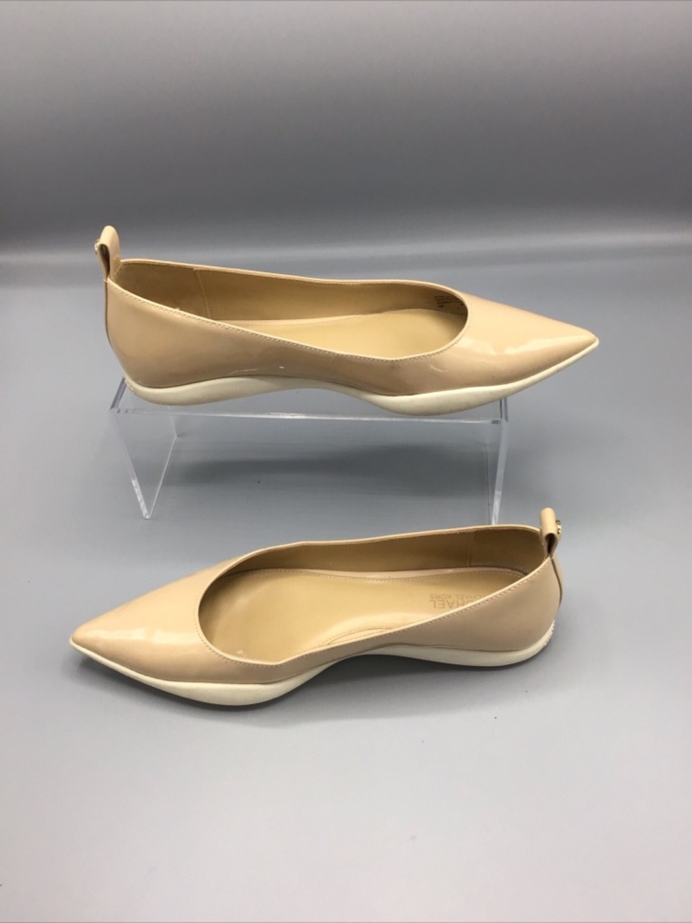 Michael Kors Nude Patent Pointed Ballet Flats - Picture 2 of 7